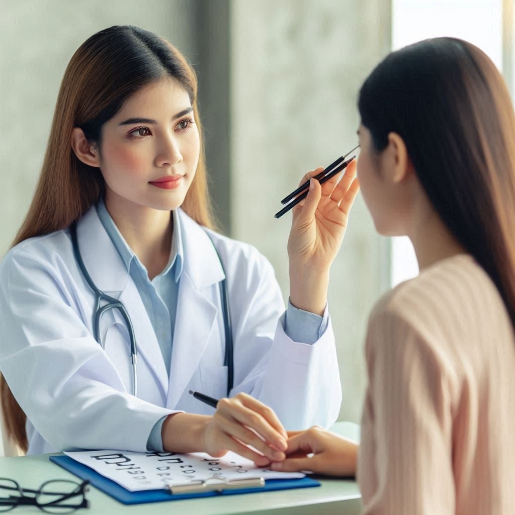 کنترل علائم ام اس با پزشک متخصص خانم دکتر در حال بیمار مبتلا به ام اس