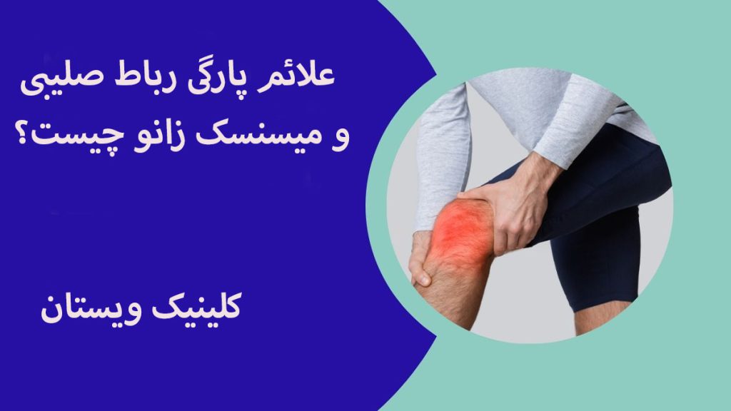 تصویری کوچک از یک شخص با درد زانو در پس زمینه به رنگ سبز و آبی