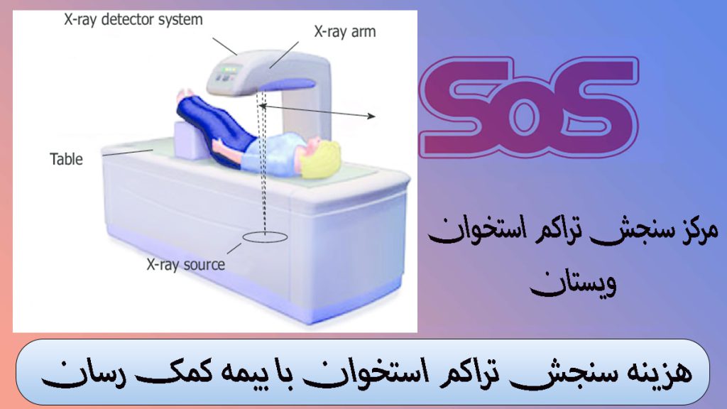 یک بیمار در دستگاه تراکم استخوان -نوشته : هزینه سنجش تراکم استخوان با بیمه SOS