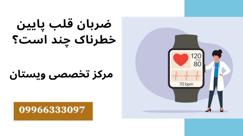 تصویر انیمیشنی از یک پزشک و دستگاه شمارنده ضربان قلب پایین 