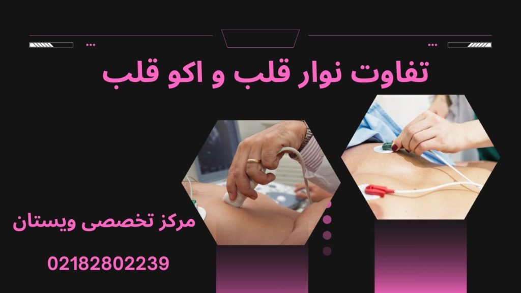 دو تصویر از نوار قلب و اکو قلب - نوشته : تفاوت نوار قلب و اکو قلب