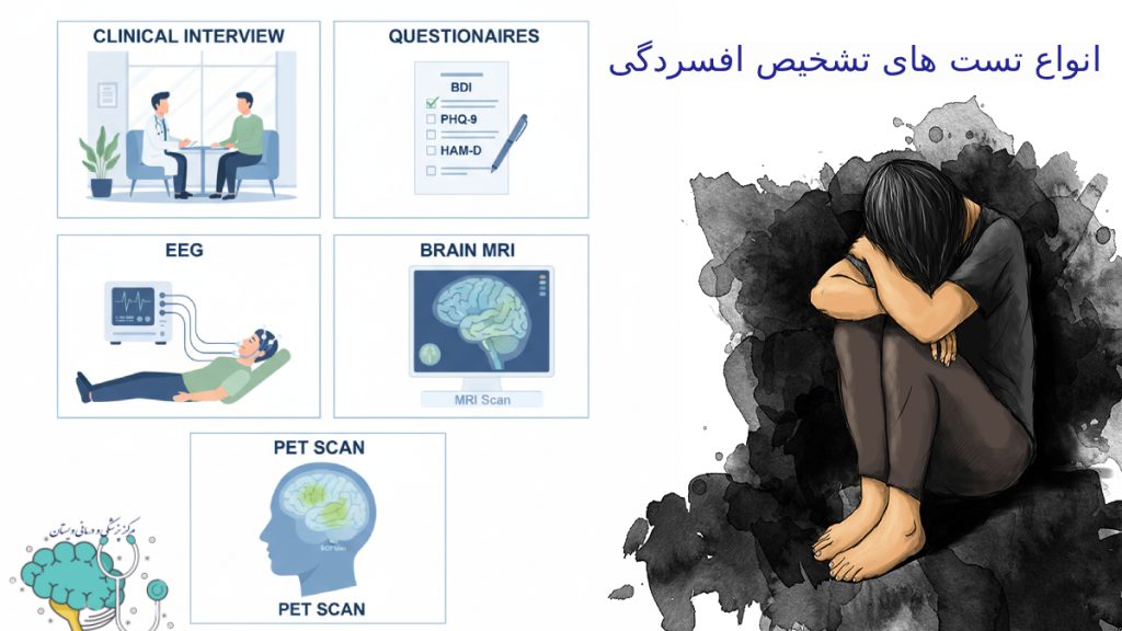 تصویری از یک دختر افسرده به همراه انواع تست های تشخیصی افسردگی 