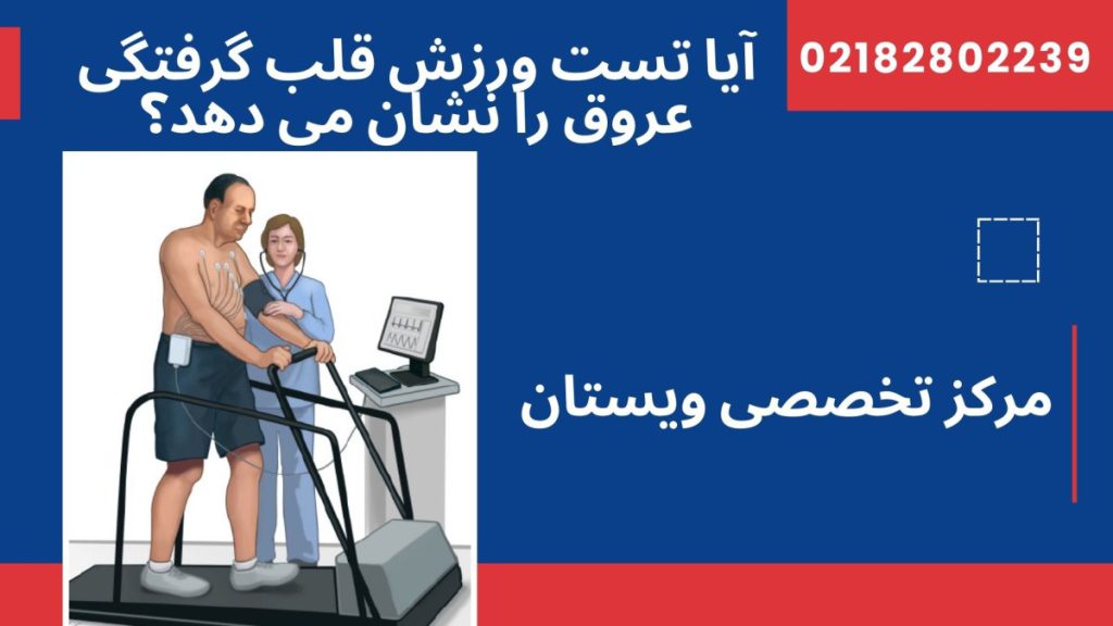 تصویر انیمیشنی از انجام تست ورزش قلب توسط بیمار و کمک پزشک به او